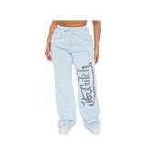 Von Dutch Blue Wide Leg Rhinestone Sweats
