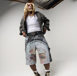 DUAA Face Denim Shorts