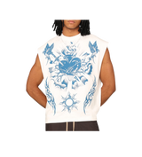 Loiter Cream/Blue Hearts Cut Off