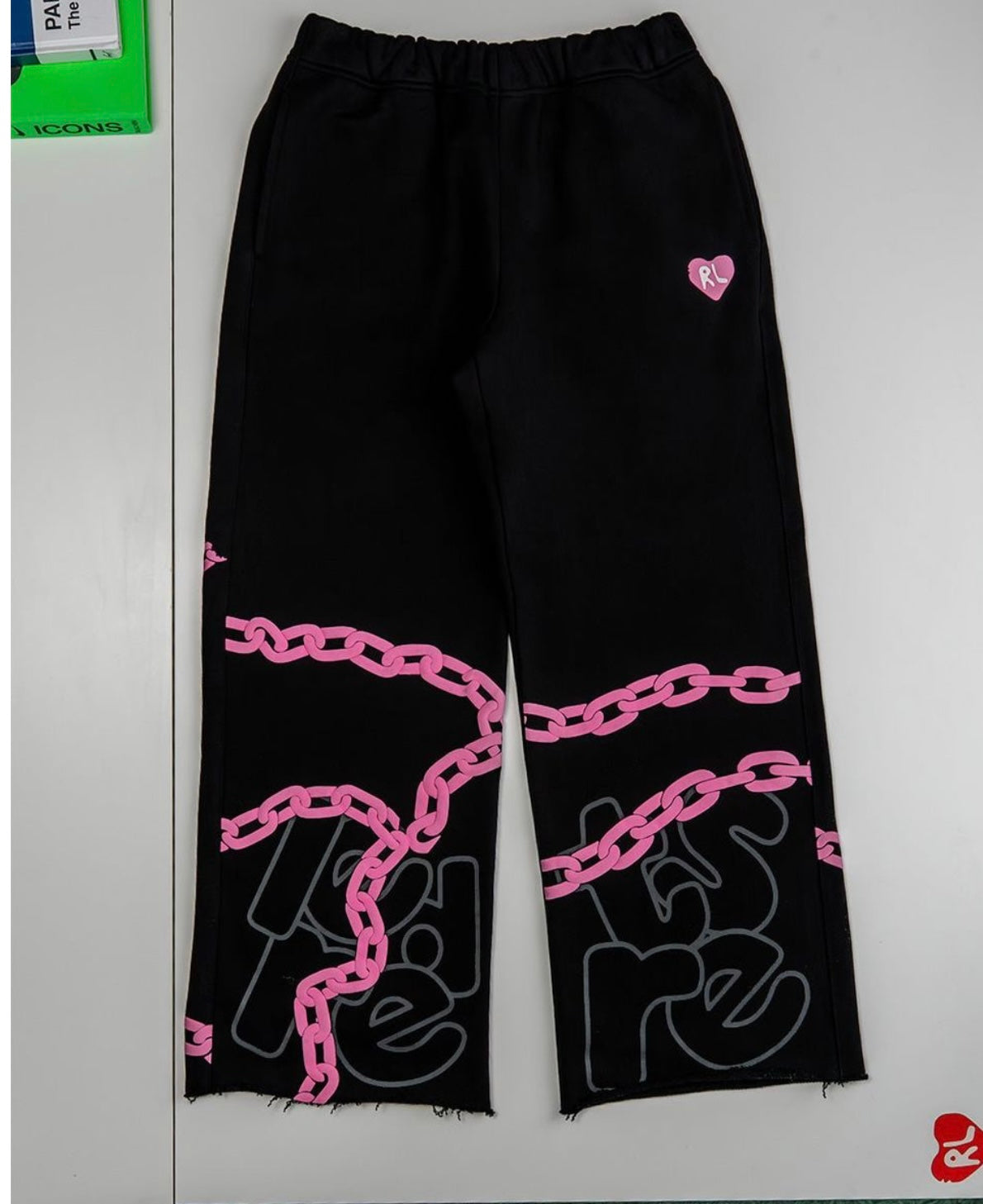 Red Letters Chain Black Sweatpants
