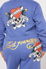 Ed Hardy Light Blue Love Kills Sweatpants