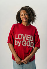 God In You “Loved” Knit Tee Red
