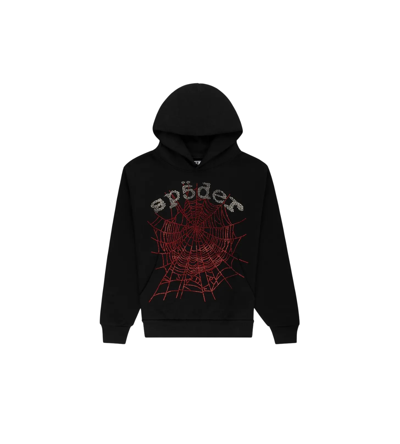 Sp5der Black Rhinestone Hoodie