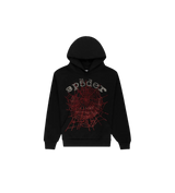 Sp5der Black Rhinestone Hoodie
