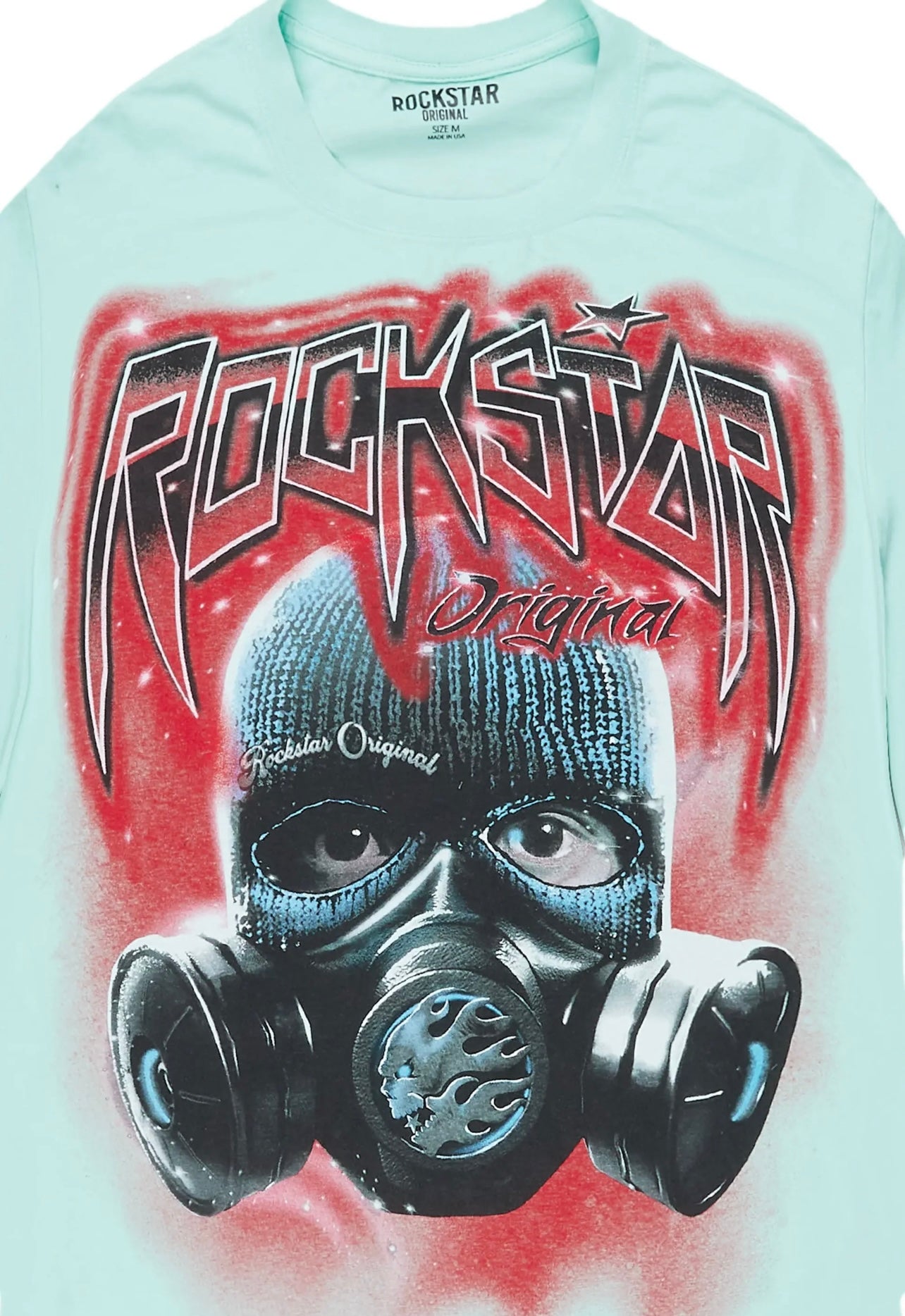 Rockstar Peace and War Teal Tee