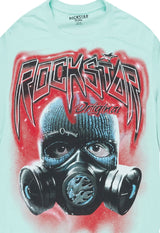 Rockstar Peace and War Teal Tee