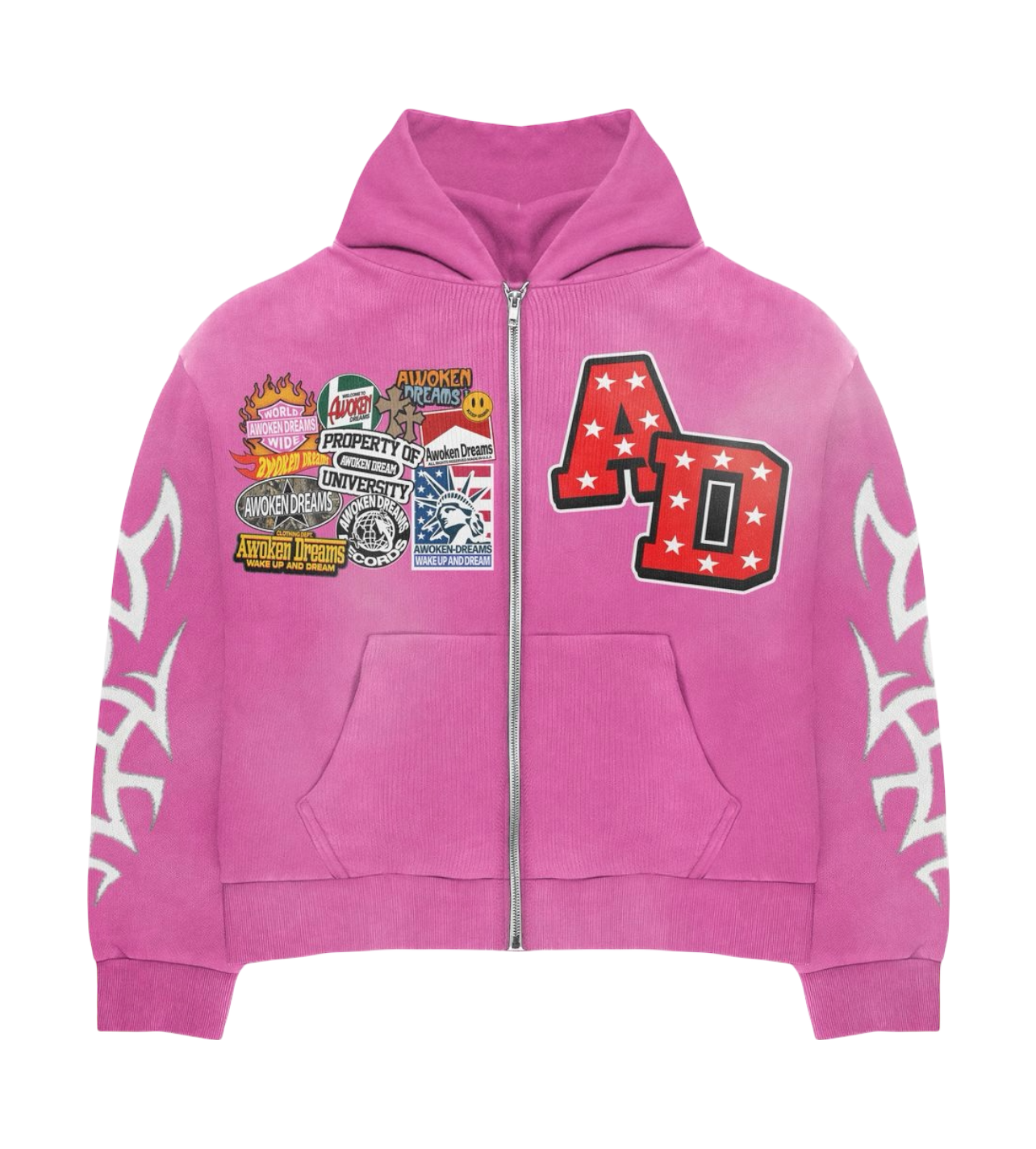 Awoken Dreams Pink Patchwork Zip-Up