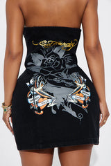 Ed Hardy Swallow Mini Dress Black