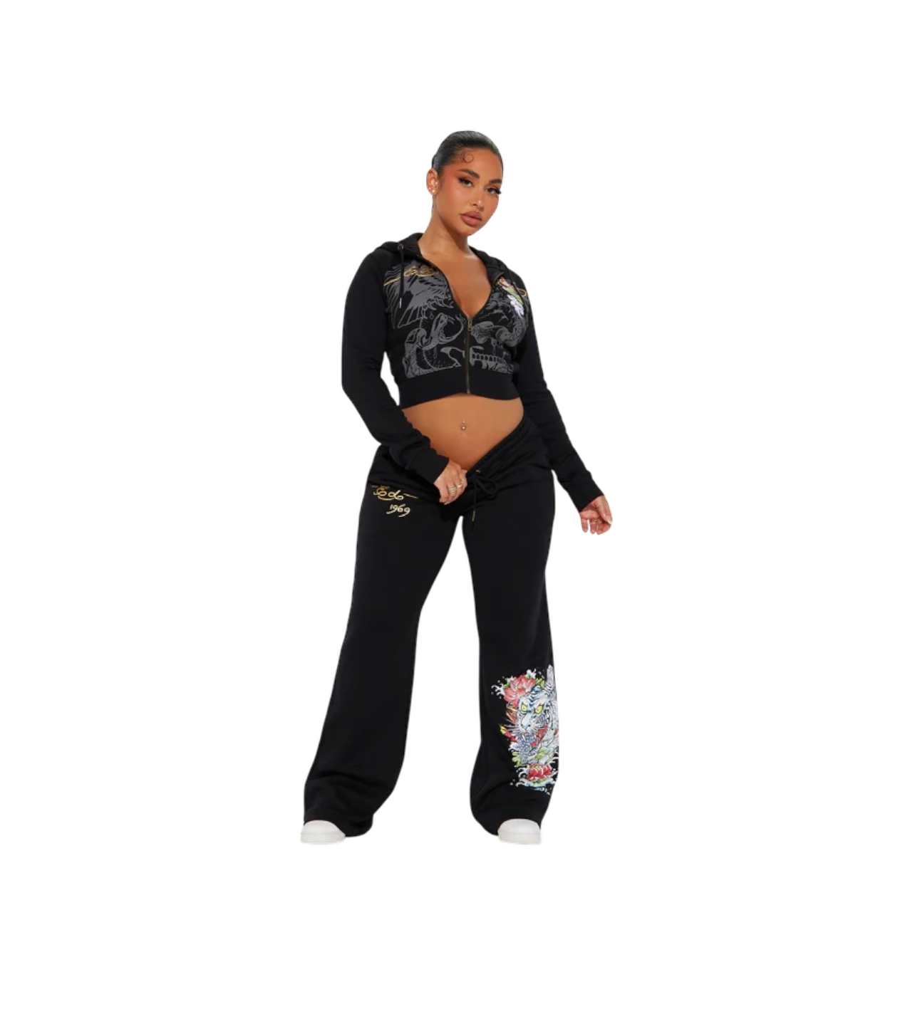 Ed Hardy Black Gold Script Sweatpants