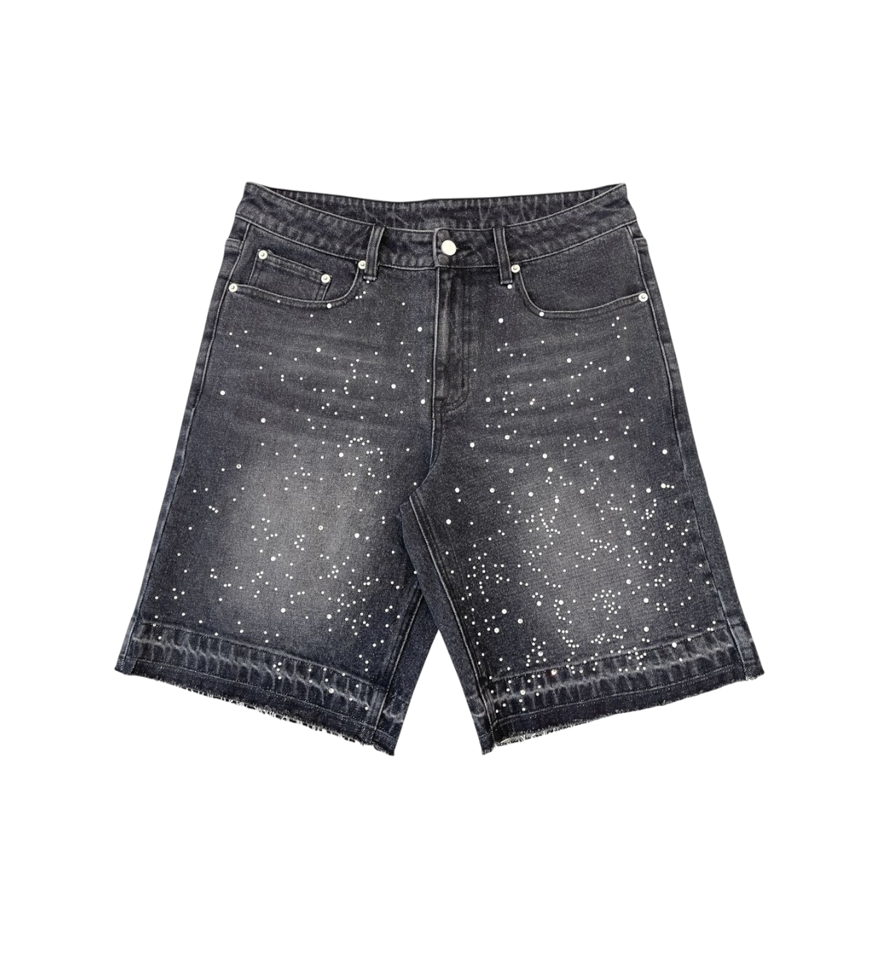 Syndicate Rhinestone Denim Shorts Black