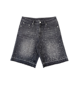 Syndicate Rhinestone Denim Shorts Black