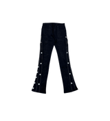 Waimea Floral Zip Stacked Black Denim