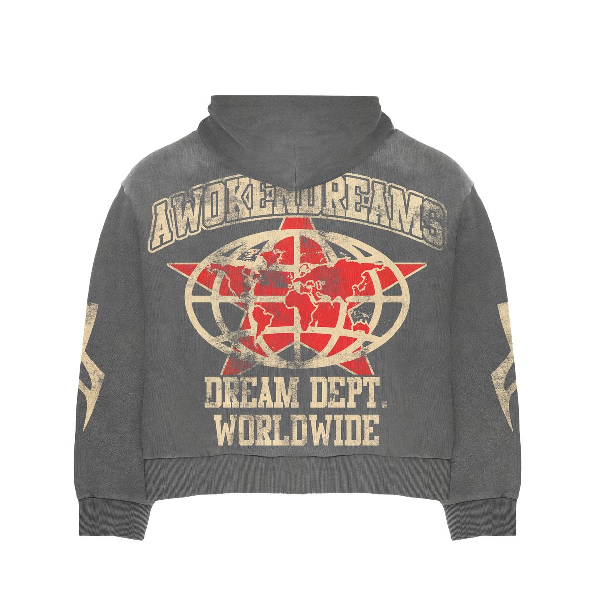 Awoken Dreams Grey Varsity Zip-Up Hoodie