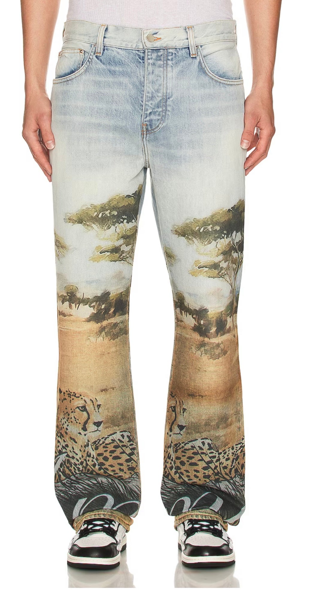 AM Cheetah Straight Denim Jeans