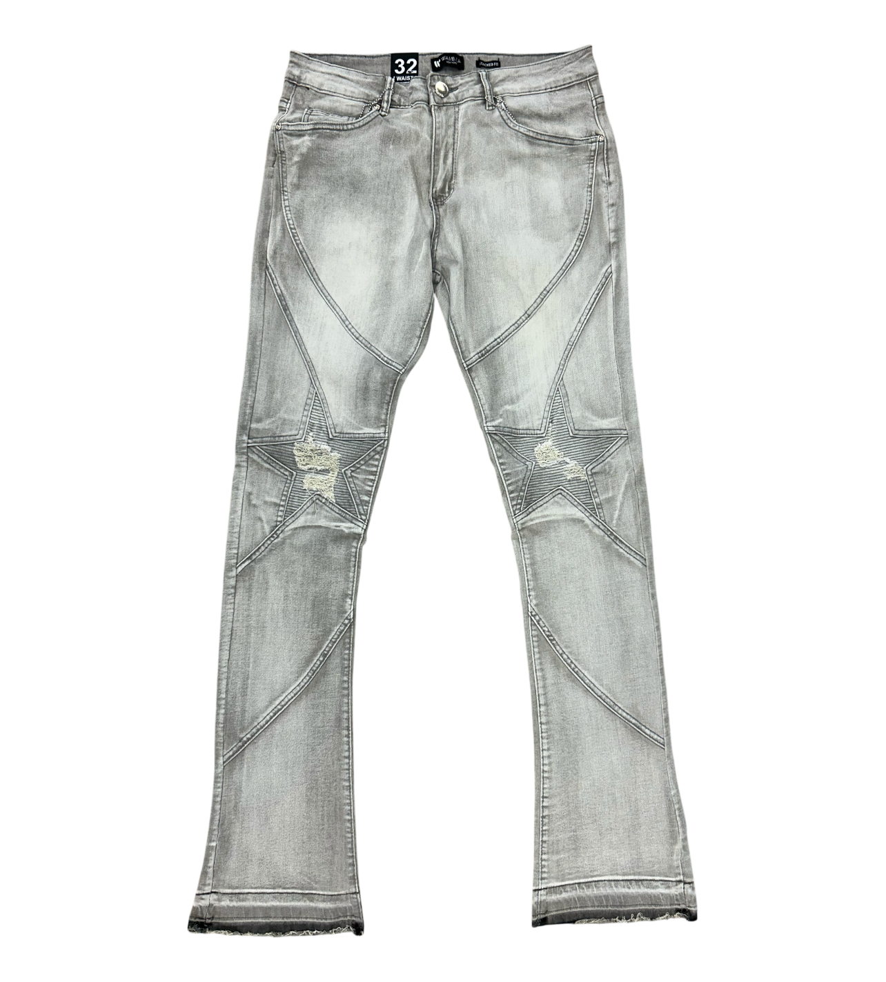 Waimea Grey Star Stacked Jeans