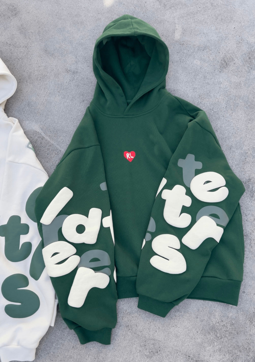 Red Letters Copy Me Green Hoodie