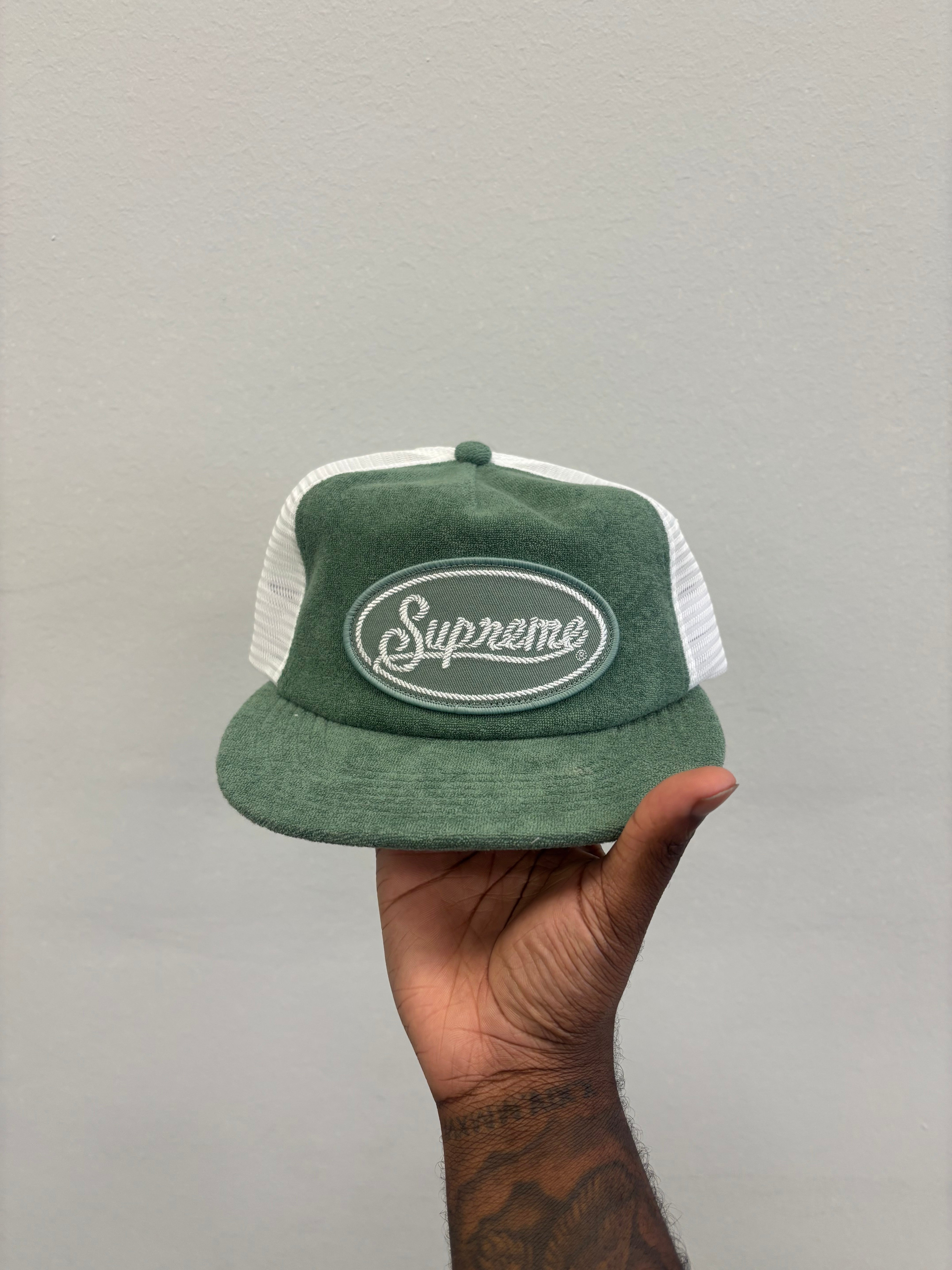 Supreme Terry Mesh Back 5 Panel Green Hat