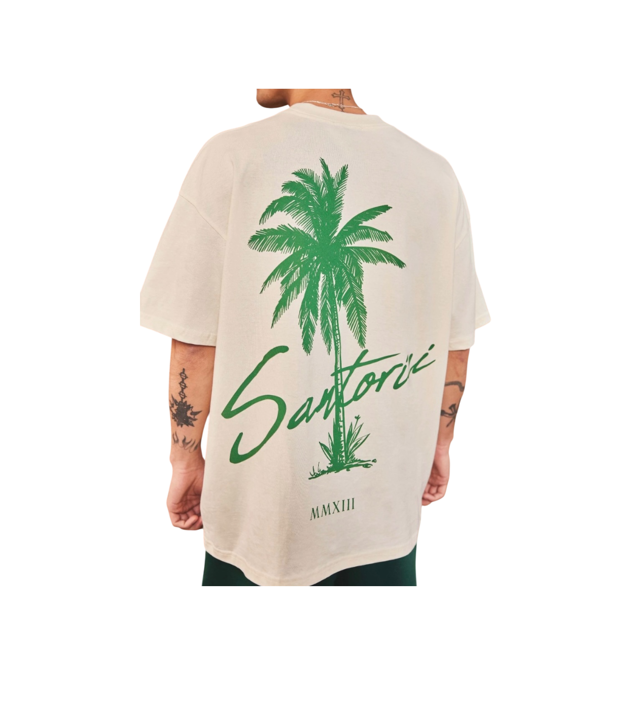 Santorini Palms Tee Cream