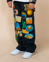 EPTM Patchwork Black Workwear Pants