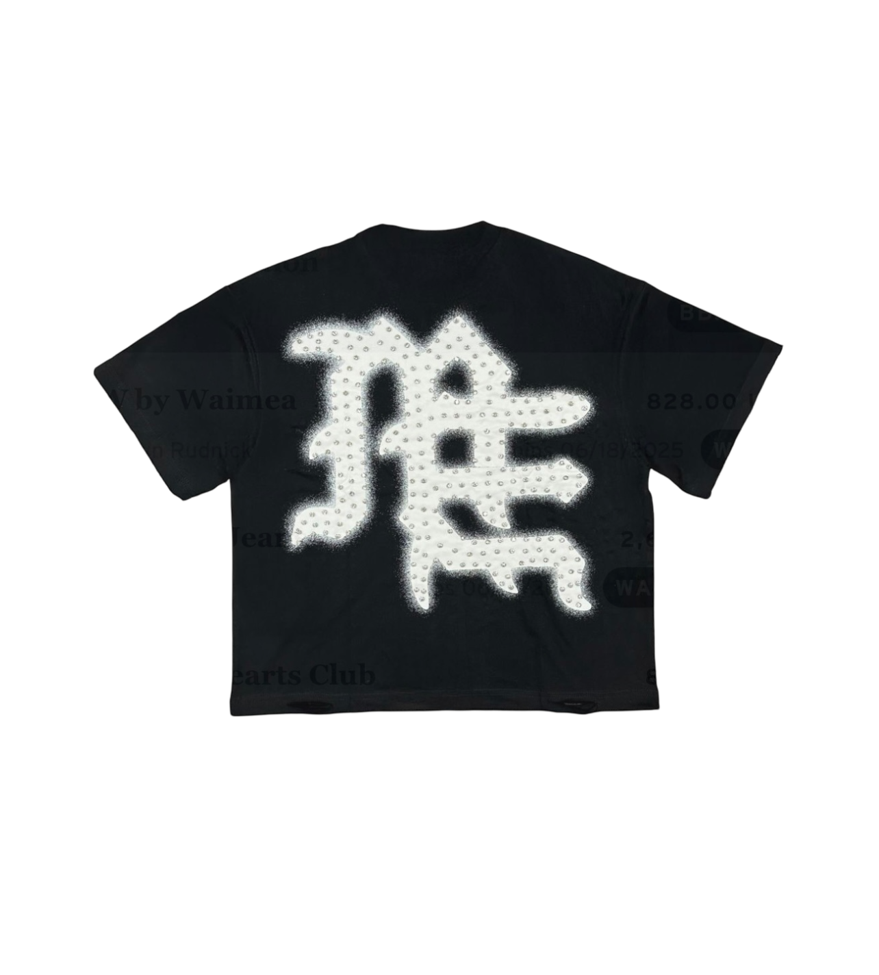 Mixed Emotions Emotions Never Die Rhinestone Tee Black