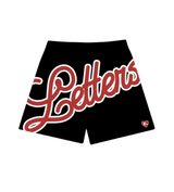 Red Letters Varsity SpellOut Shorts