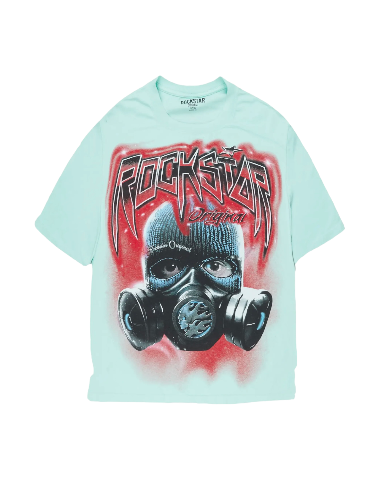 Rockstar Peace and War Teal Tee