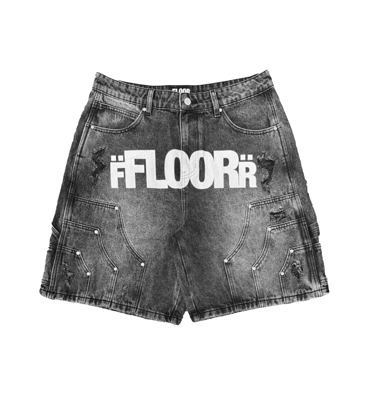 Floor 914 Uniform Jean Shorts Black