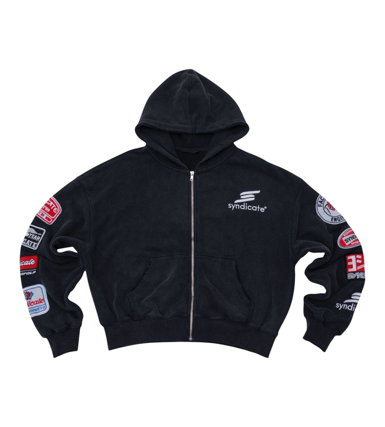 Syndicate “Petrol” Zip-Up Hoodie Black