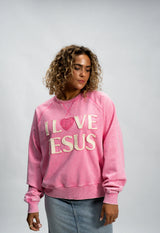 God In You I Love Jesus Crewneck Black Pink