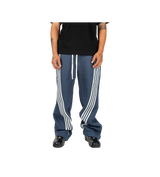 Stripe Baggy Sweatpants Navy