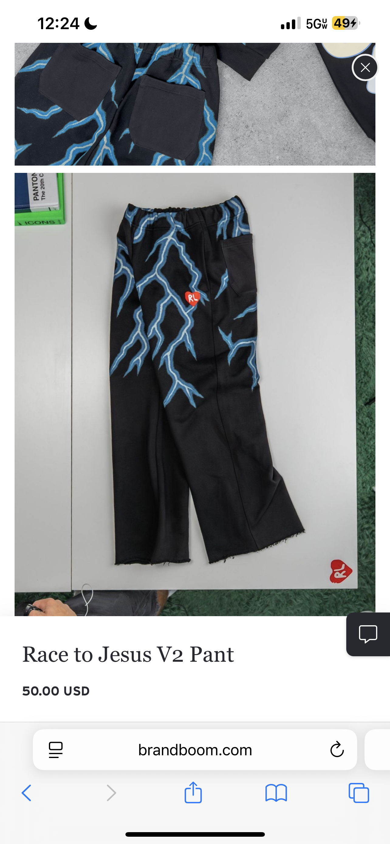 Red Letters Race To Jesus Black Sweatpants