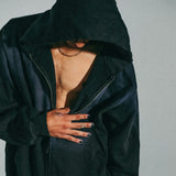 CC Premium Acid Wash Zip Hoodie Black
