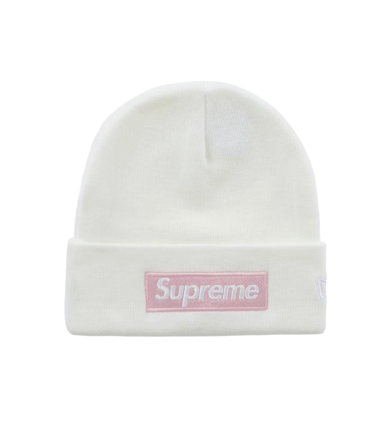 Supreme New Era Box Logo Beanie White/Pink