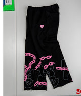 Red Letters Chain Black Sweatpants