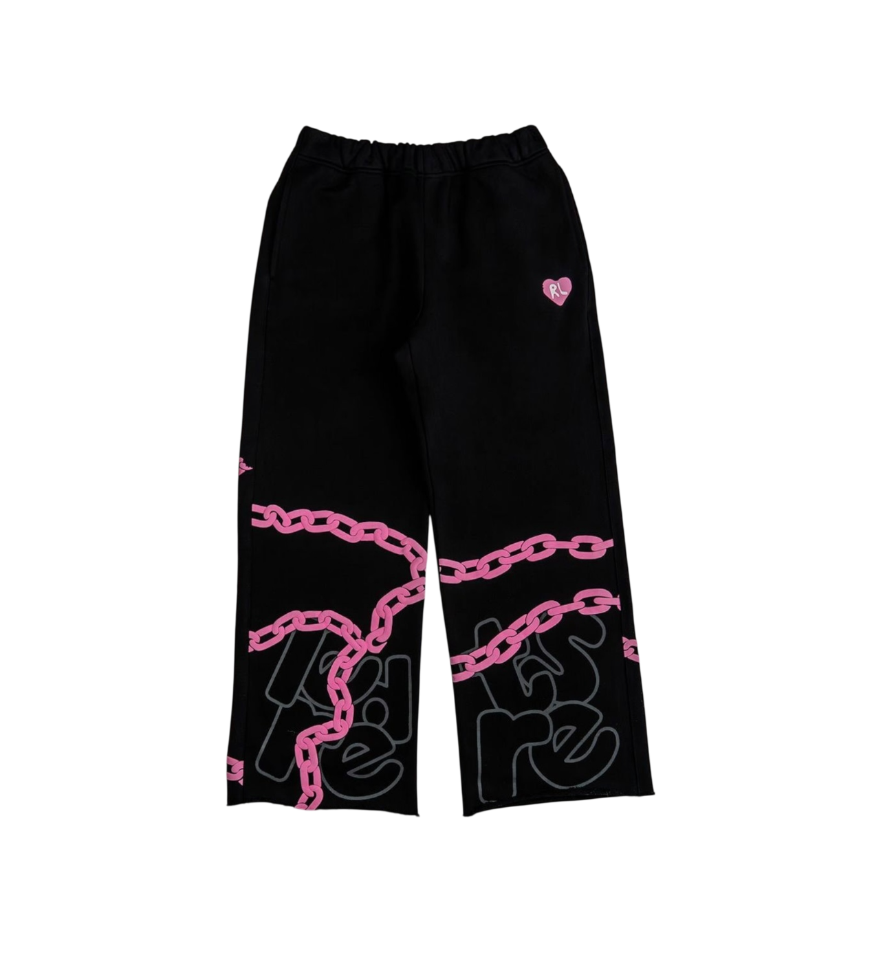 Red Letters Chain Black Sweatpants