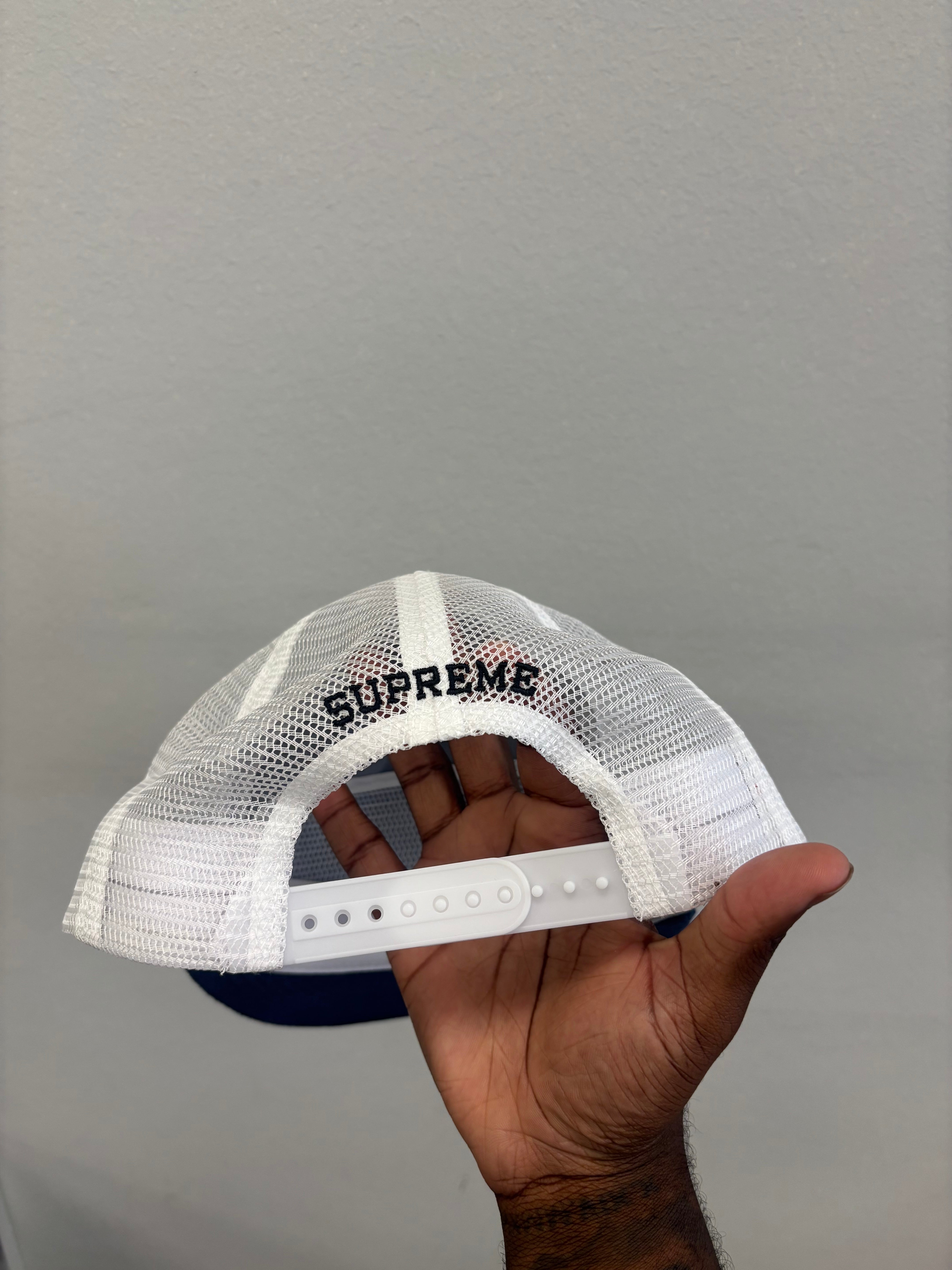 Supreme Terry Mesh Back 5 Panel Blue Hat
