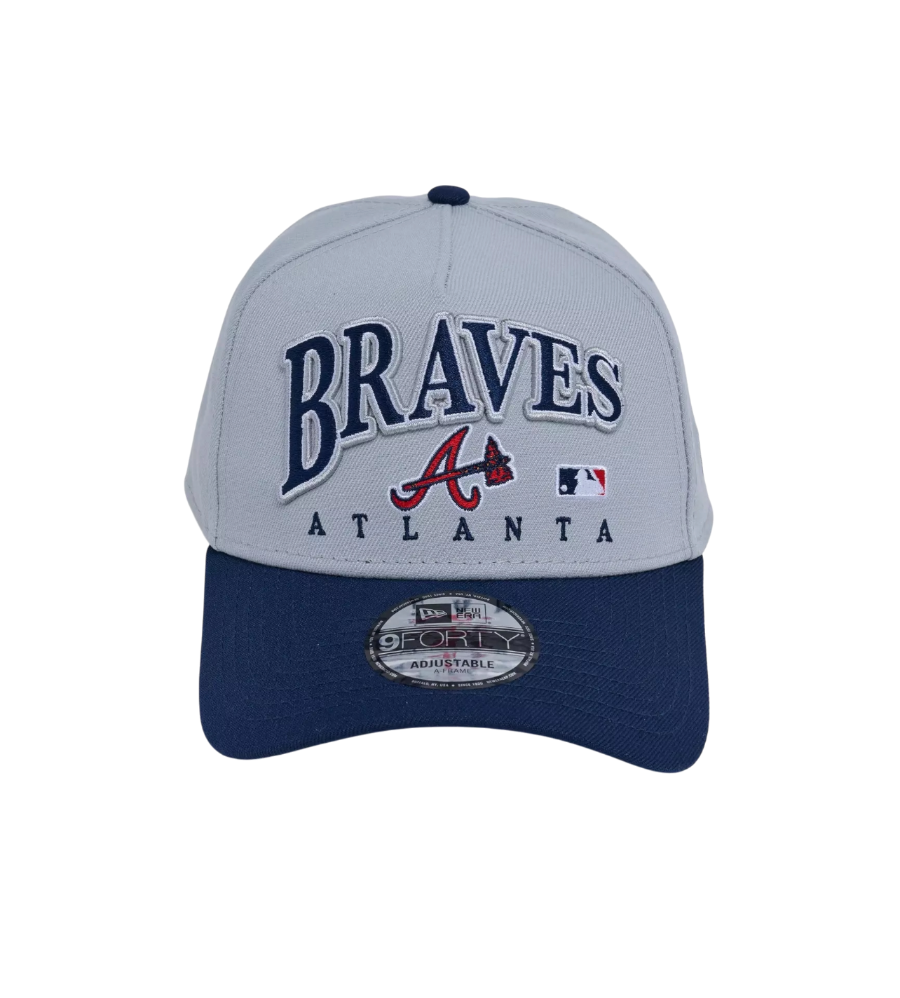 New Era Atlanta Braves MLB 9FORTY Embroidery Wordmark A-Frame Snapback Hat