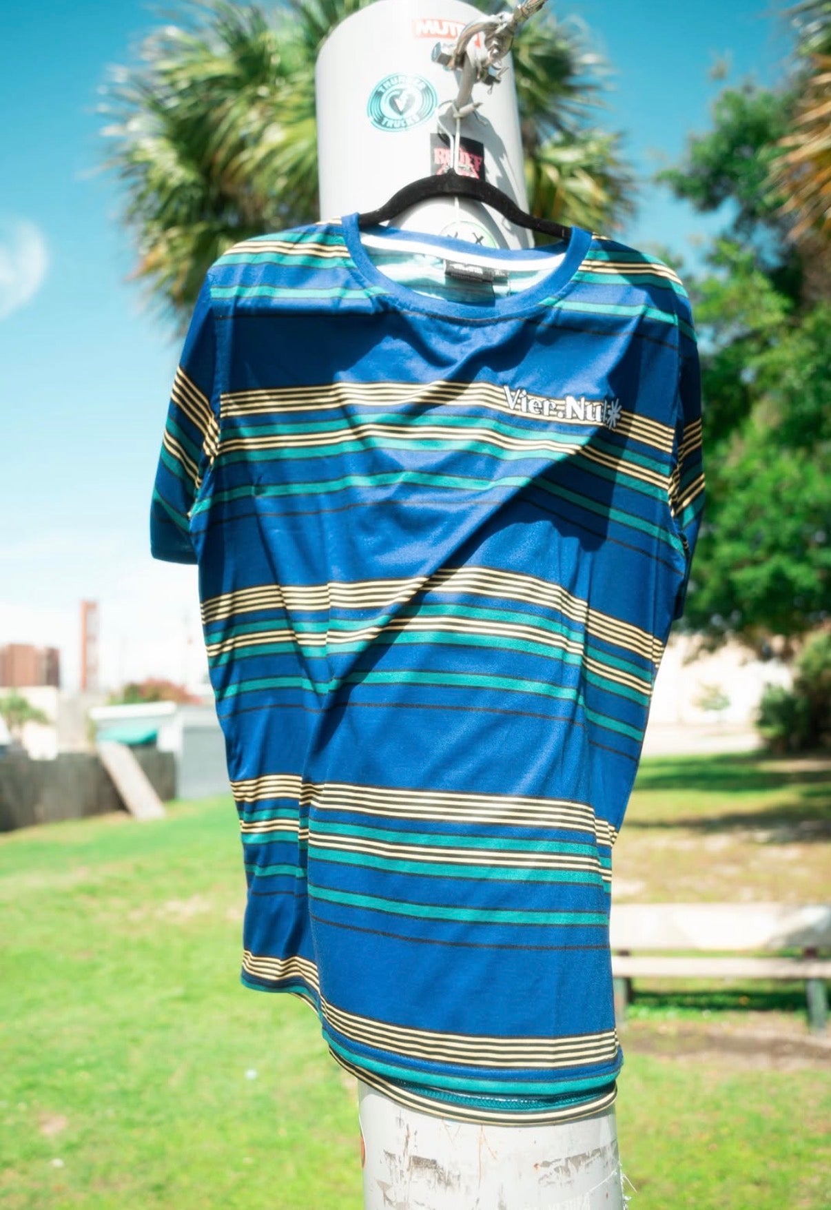 4.0 Streetwear Co Striped Tee Navy