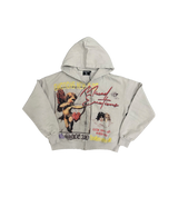 Mixed Emotions “Broken Halo”Zip-Up Hoodie Grey