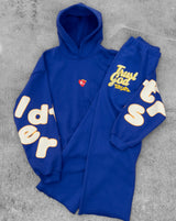 Red Letters Trust God Blue Hoodie