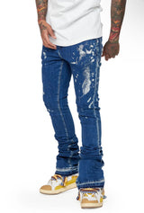 LAB Dark Wash Paint Stacked Denim