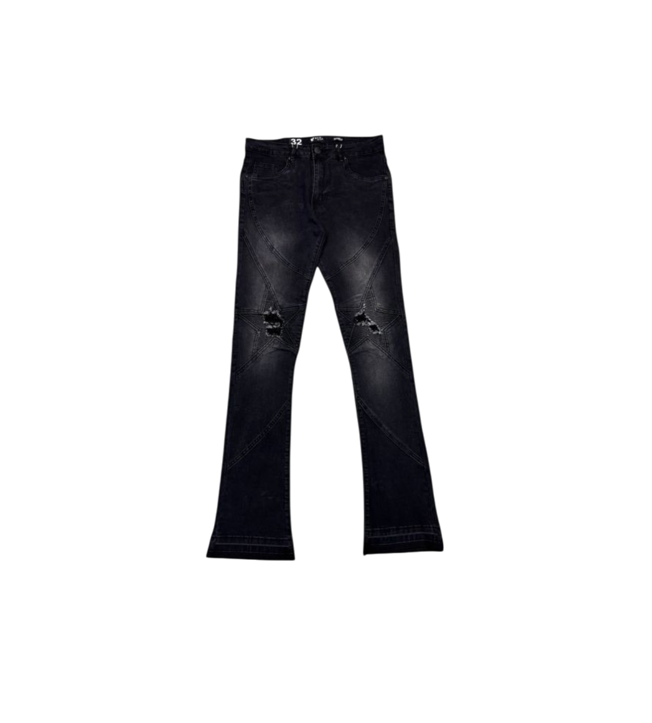 Waimea Acid Wash Black Stacked Star Jeans