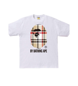 Bape White Check Big Head Tee