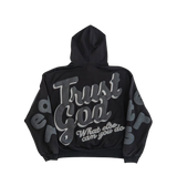 Red Letters Trust God Hoodie Black