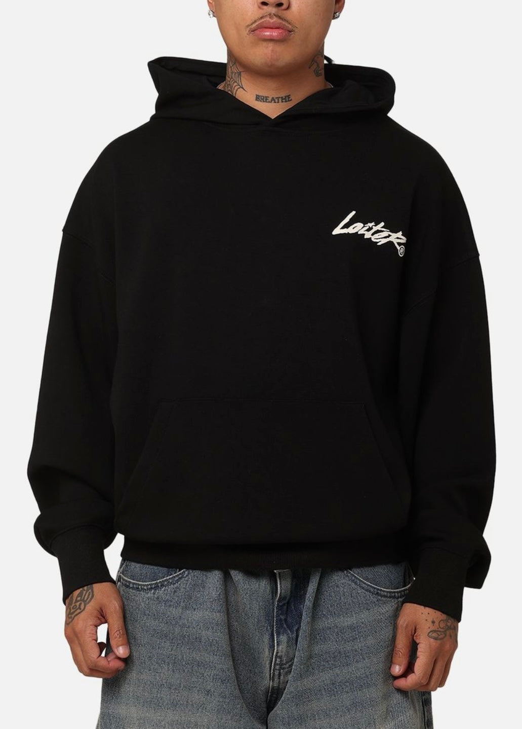 Loiter Black Stitch Hoodie