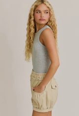 Lelis Ribbed Tank Bodysuit Heather Gray