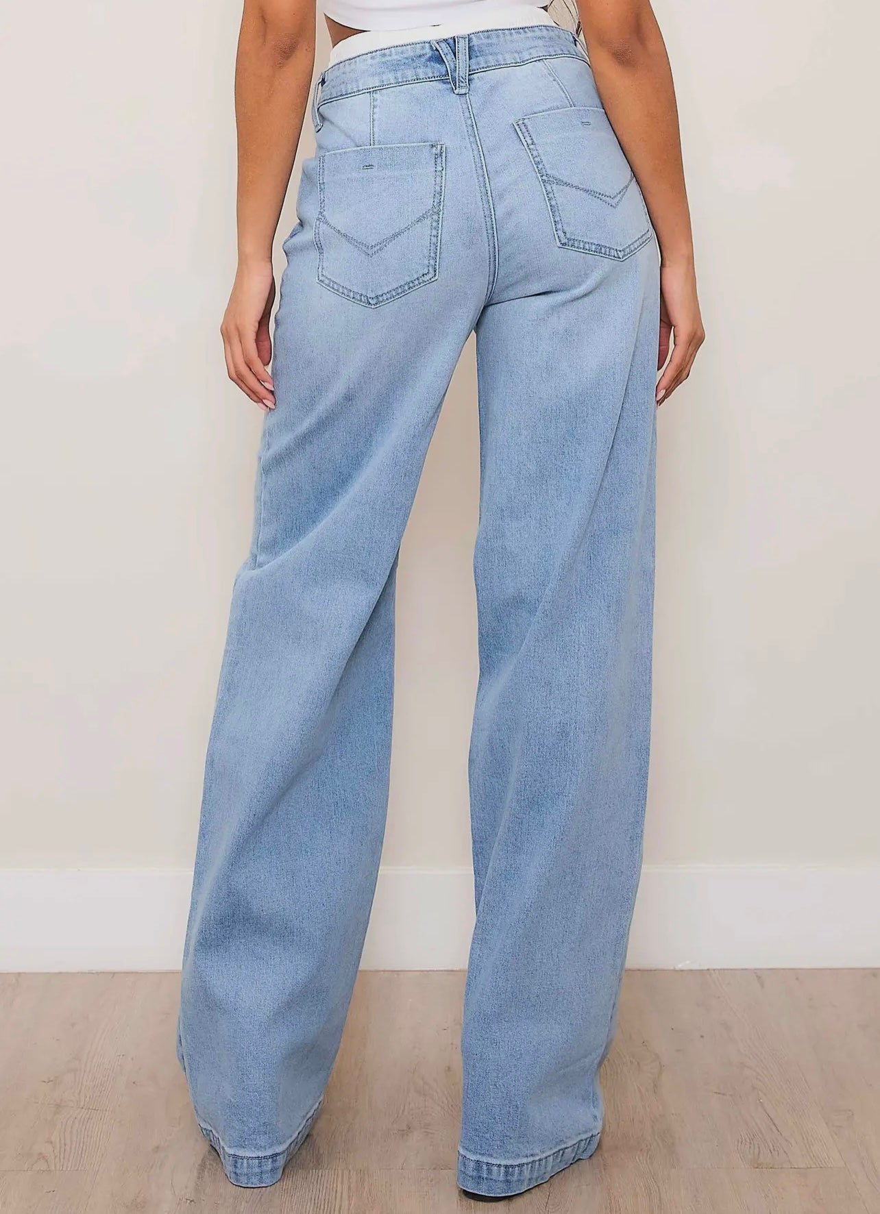 Double Layer High Rise Jeans Vibrant MIU