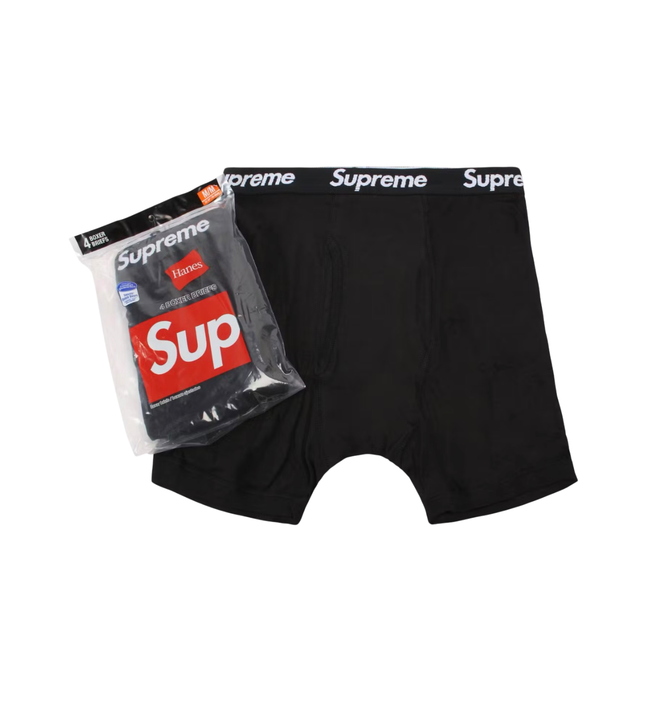 Supreme Hanes Boxer Briefs (4 Pack) Black