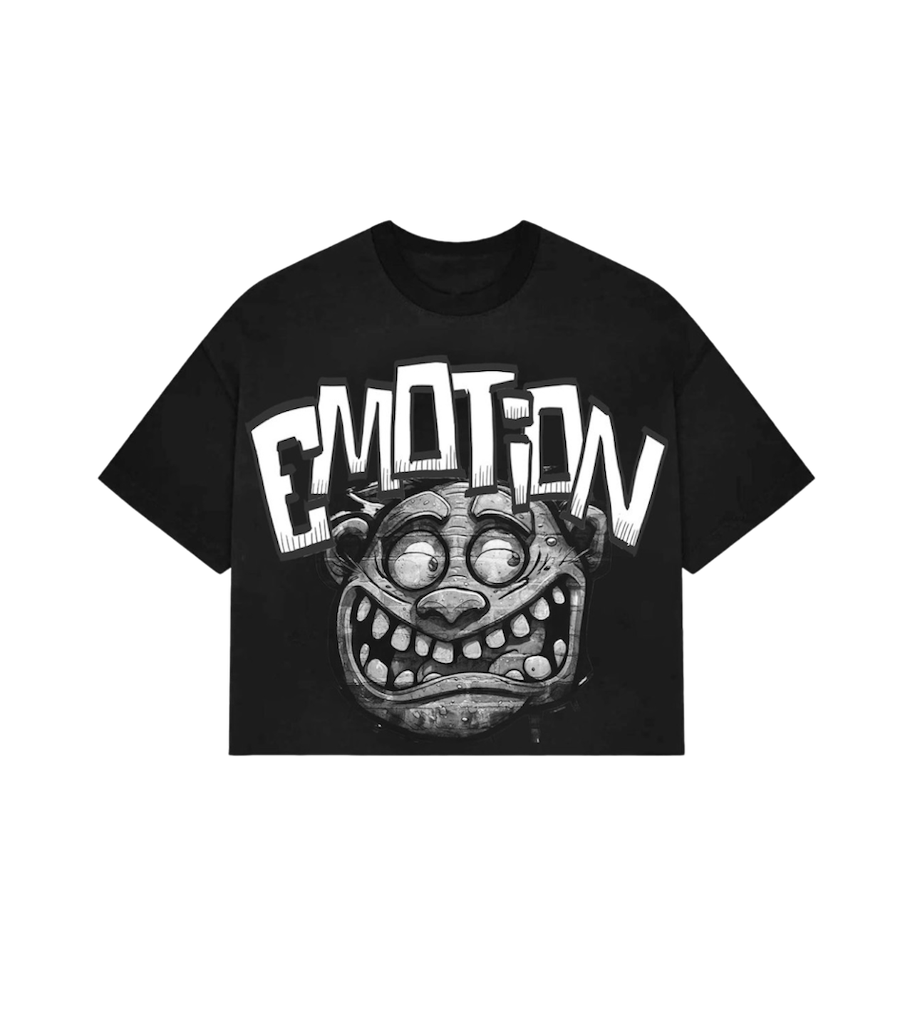 Mixed Emotions Black Monster Cropped Boxy Fit Tee