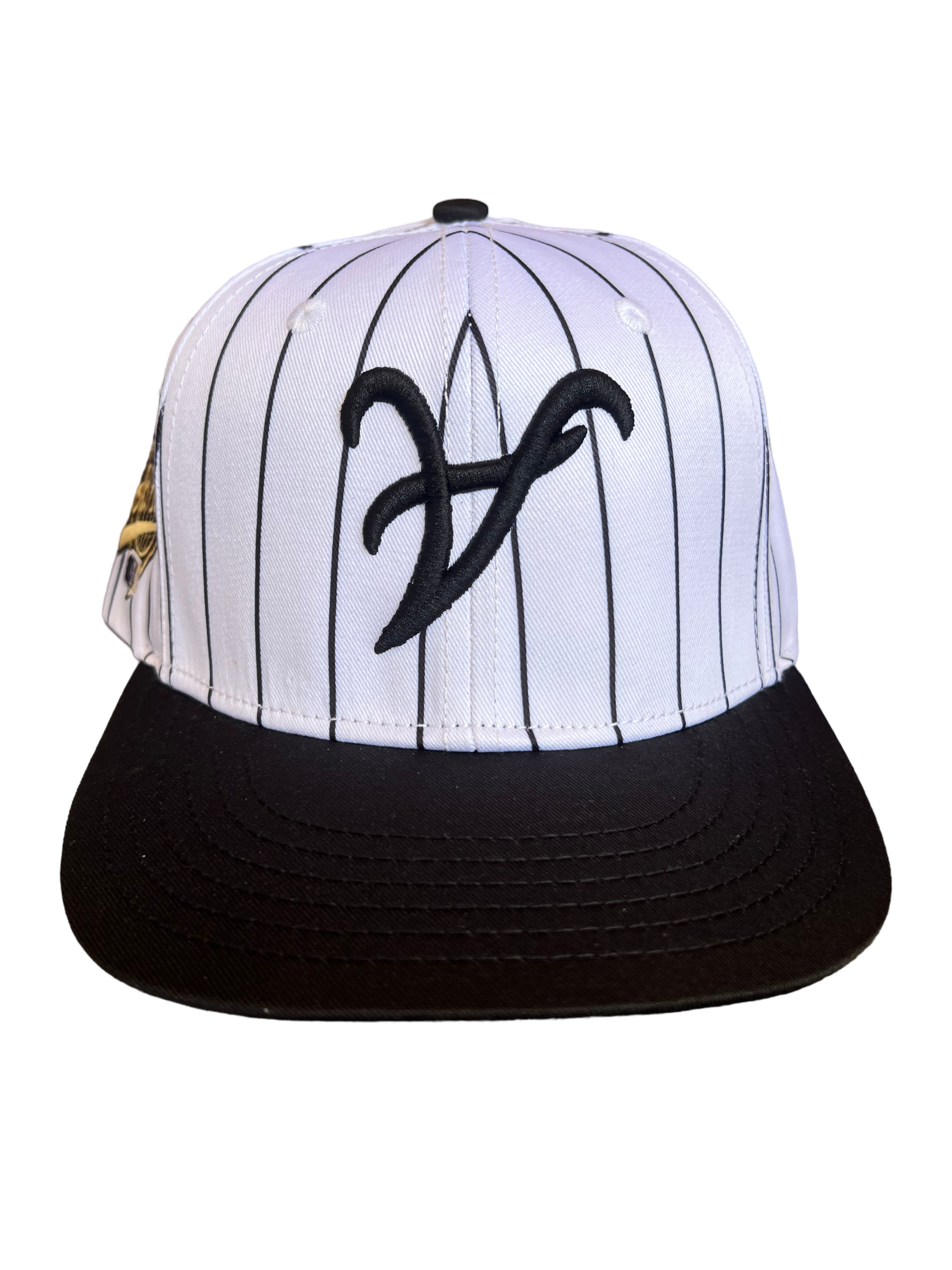 ATL Pinstripe Upside Down Logo Black/White Hat